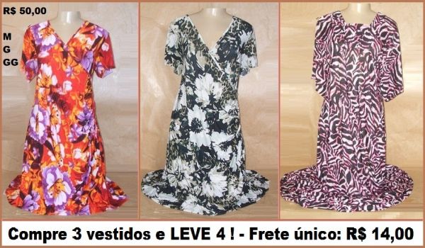 Vestidos diversos vestem até 52