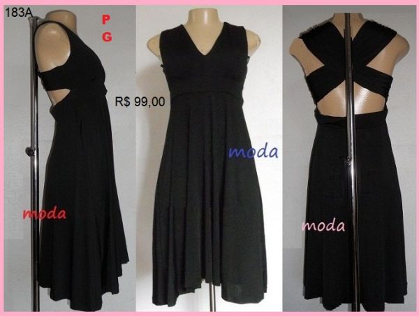 Vestido Festa P e G preto transpassado Lindo !