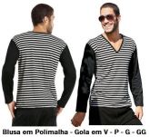 Camiseta masculina P M G GG Listrada